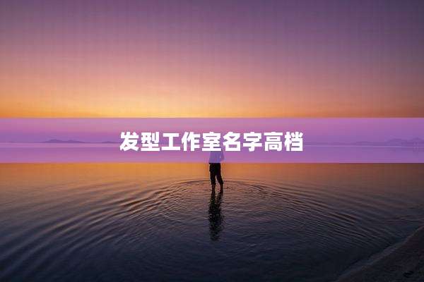发型工作室名字高档