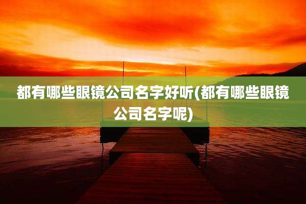 都有哪些眼镜公司名字好听(都有哪些眼镜公司名字呢)