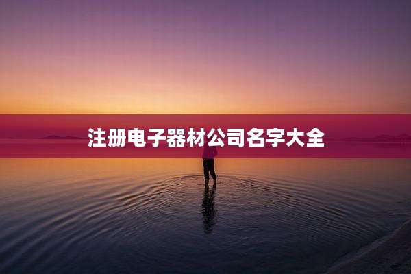 注册电子器材公司名字大全