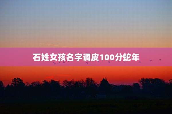 石姓女孩名字调皮100分蛇年