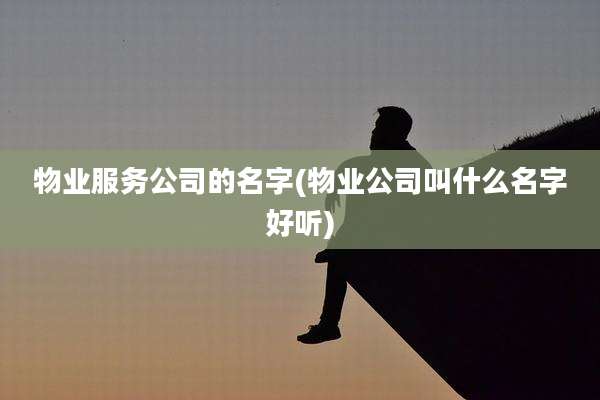 物业服务公司的名字(物业公司叫什么名字好听)