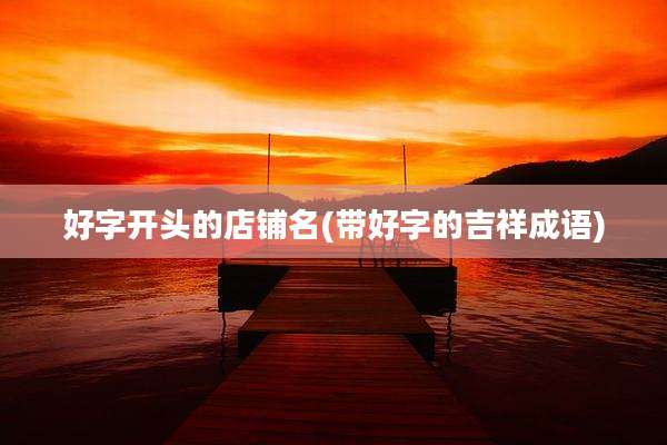 好字开头的店铺名(带好字的吉祥成语)