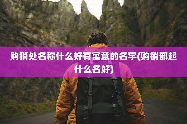 购销处名称什么好有寓意的名字(购销部起什么名好)
