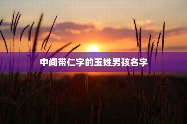 中间带仁字的玉姓男孩名字