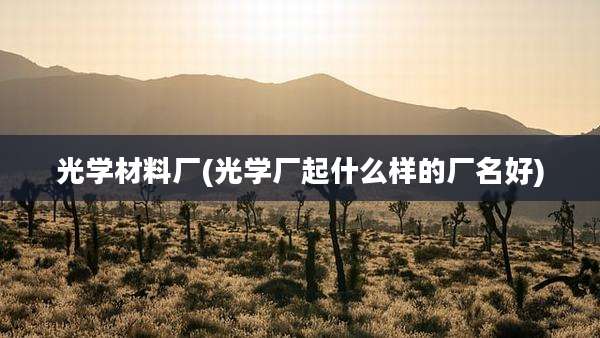 光学材料厂(光学厂起什么样的厂名好)