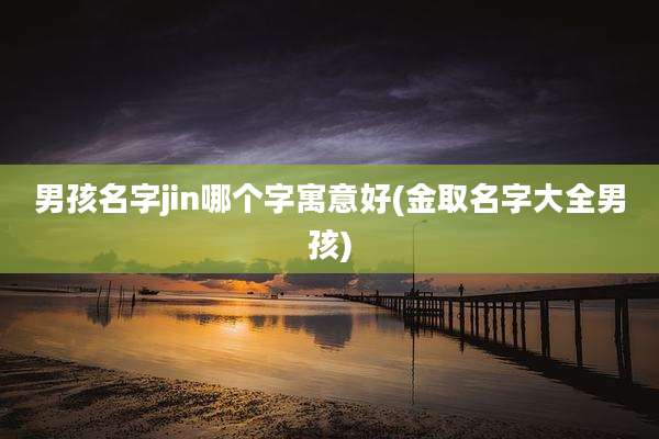 男孩名字jin哪个字寓意好(金取名字大全男孩)