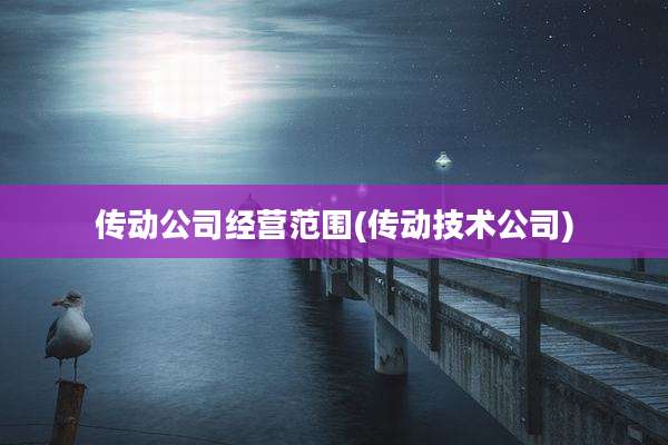 传动公司经营范围(传动技术公司)