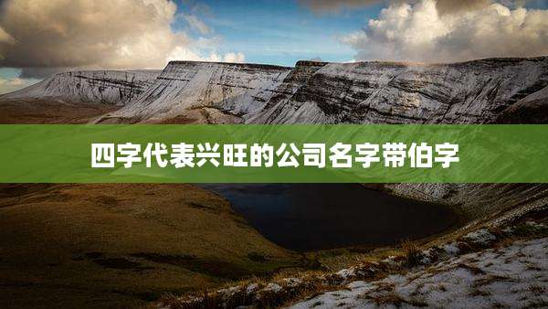 四字代表兴旺的公司名字带伯字