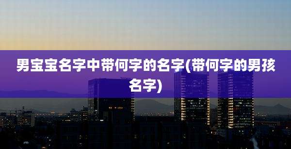 男宝宝名字中带何字的名字(带何字的男孩名字)