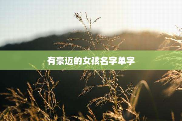 有豪迈的女孩名字单字