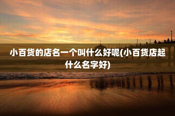 小百货的店名一个叫什么好呢(小百货店起什么名字好)