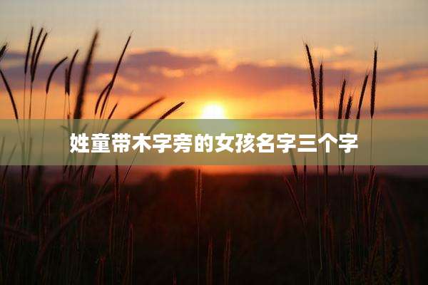 姓童带木字旁的女孩名字三个字