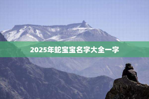 2025年蛇宝宝名字大全一字