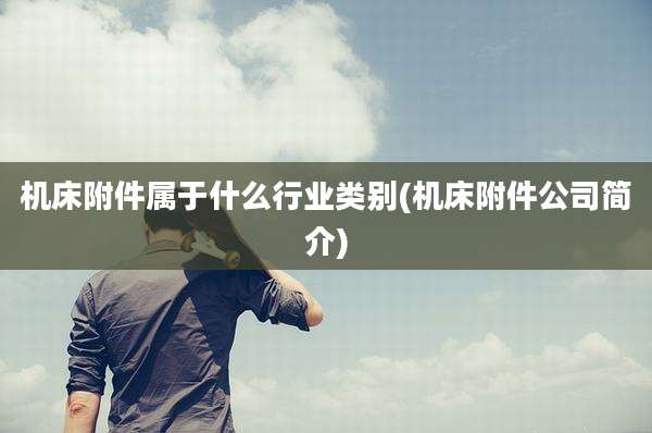 机床附件属于什么行业类别(机床附件公司简介)