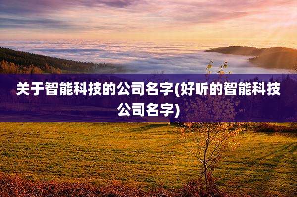 关于智能科技的公司名字(好听的智能科技公司名字)