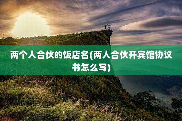 两个人合伙的饭店名(两人合伙开宾馆协议书怎么写)