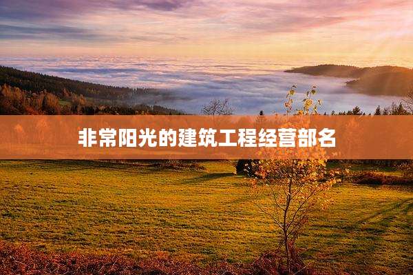 非常阳光的建筑工程经营部名