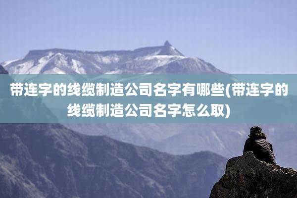 带连字的线缆制造公司名字有哪些(带连字的线缆制造公司名字怎么取)