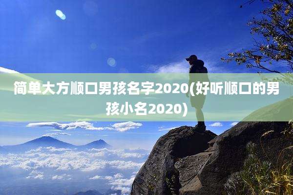 简单大方顺口男孩名字2020(好听顺口的男孩小名2020)