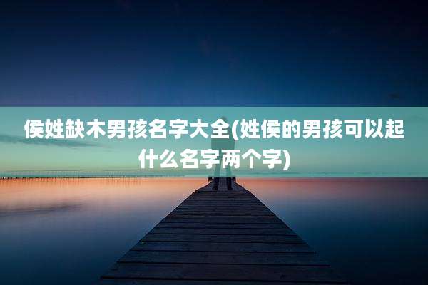 侯姓缺木男孩名字大全(姓侯的男孩可以起什么名字两个字)