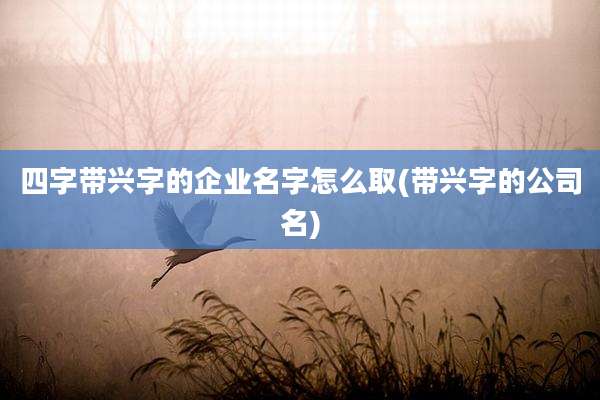 四字带兴字的企业名字怎么取(带兴字的公司名)