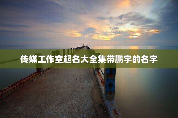 传媒工作室起名大全集带鹏字的名字