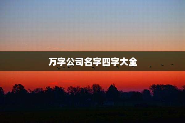 万字公司名字四字大全