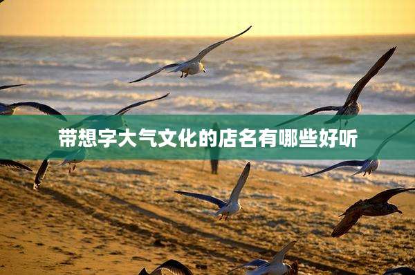 带想字大气文化的店名有哪些好听