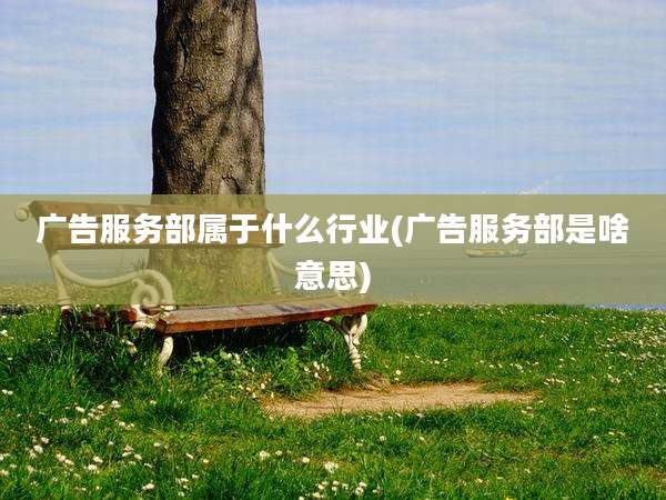 广告服务部属于什么行业(广告服务部是啥意思)