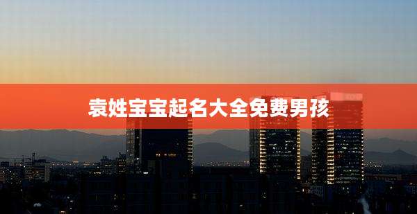 袁姓宝宝起名大全免费男孩