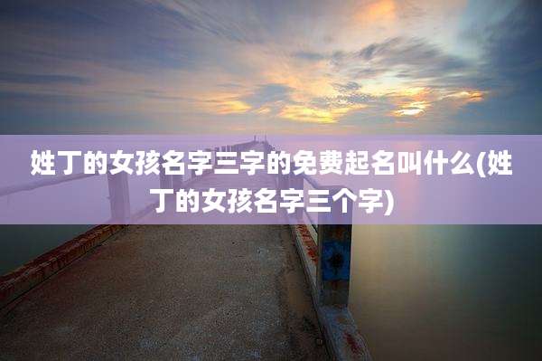 姓丁的女孩名字三字的免费起名叫什么(姓丁的女孩名字三个字)