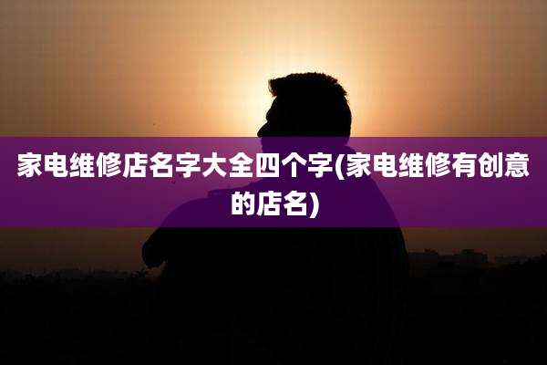 家电维修店名字大全四个字(家电维修有创意的店名)