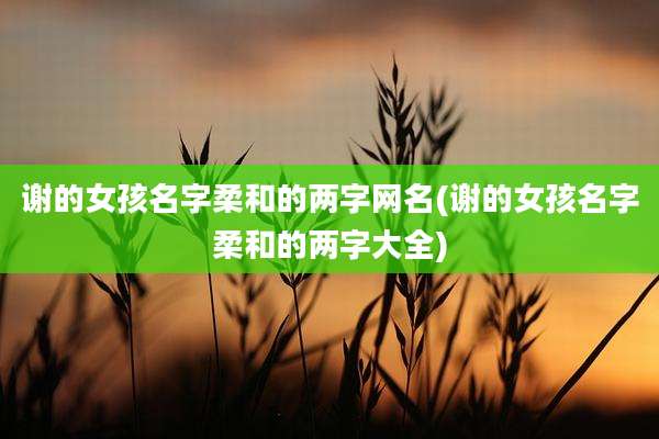 谢的女孩名字柔和的两字网名(谢的女孩名字柔和的两字大全)