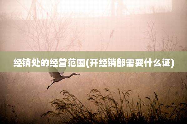 经销处的经营范围(开经销部需要什么证)