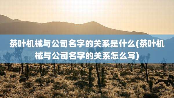 茶叶机械与公司名字的关系是什么(茶叶机械与公司名字的关系怎么写)