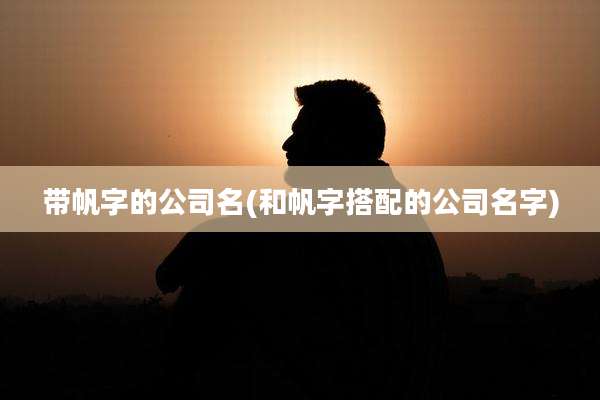 带帆字的公司名(和帆字搭配的公司名字)