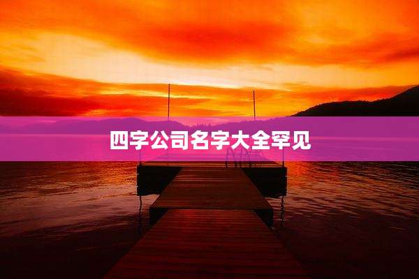 四字公司名字大全罕见