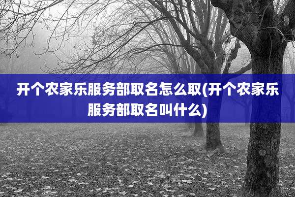 开个农家乐服务部取名怎么取(开个农家乐服务部取名叫什么)