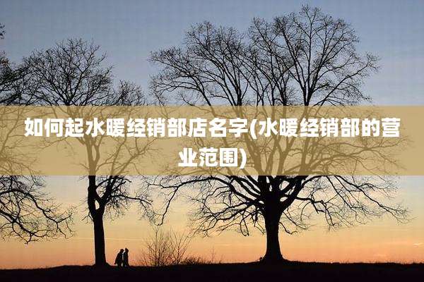如何起水暖经销部店名字(水暖经销部的营业范围)