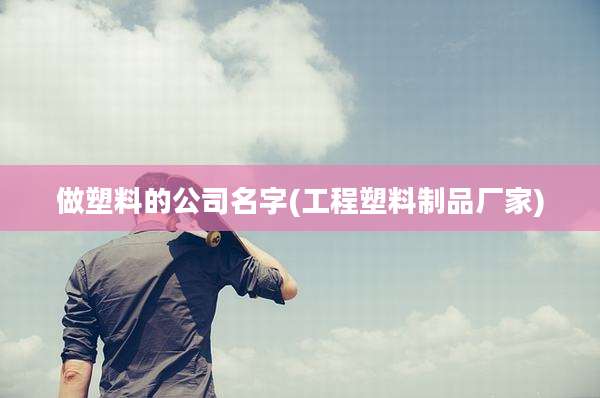 做塑料的公司名字(工程塑料制品厂家)