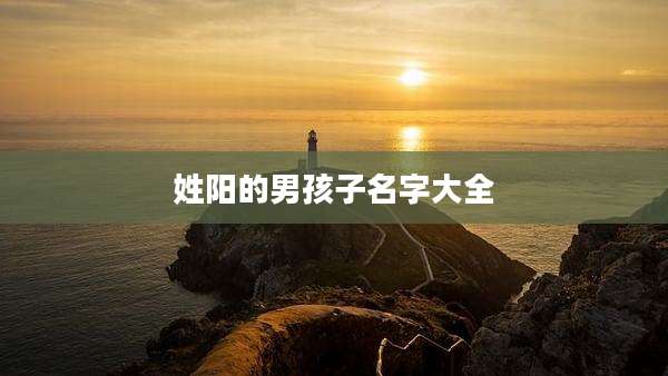 姓阳的男孩子名字大全