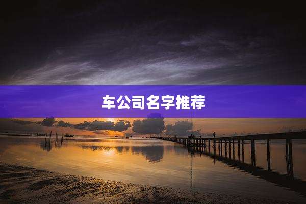 车公司名字推荐