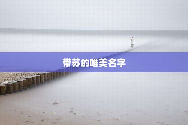 带苏的唯美名字