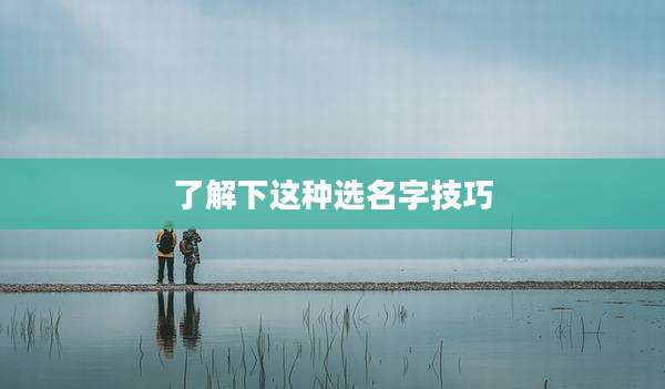 了解下这种选名字技巧