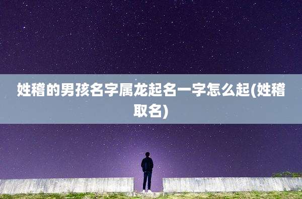 姓稽的男孩名字属龙起名一字怎么起(姓稽取名)