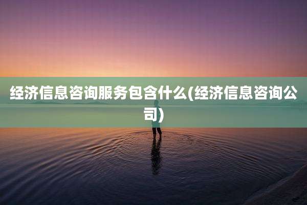 经济信息咨询服务包含什么(经济信息咨询公司)