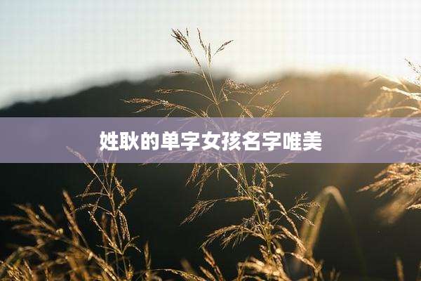姓耿的单字女孩名字唯美