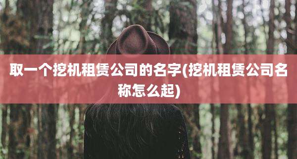 取一个挖机租赁公司的名字(挖机租赁公司名称怎么起)