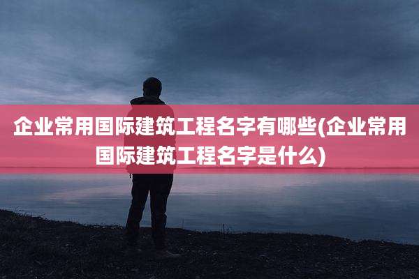 企业常用国际建筑工程名字有哪些(企业常用国际建筑工程名字是什么)