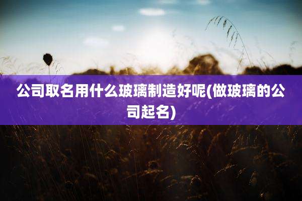 公司取名用什么玻璃制造好呢(做玻璃的公司起名)